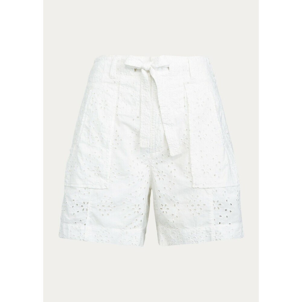 NEW! Polo Ralph Lauren Women's 6 Eyelet Cotton Short In White Eyelet NWT $198 - Picture 2 of 5